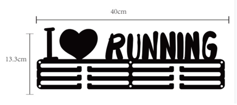 I LOVE RUNNING Medal Hanger (Metal)