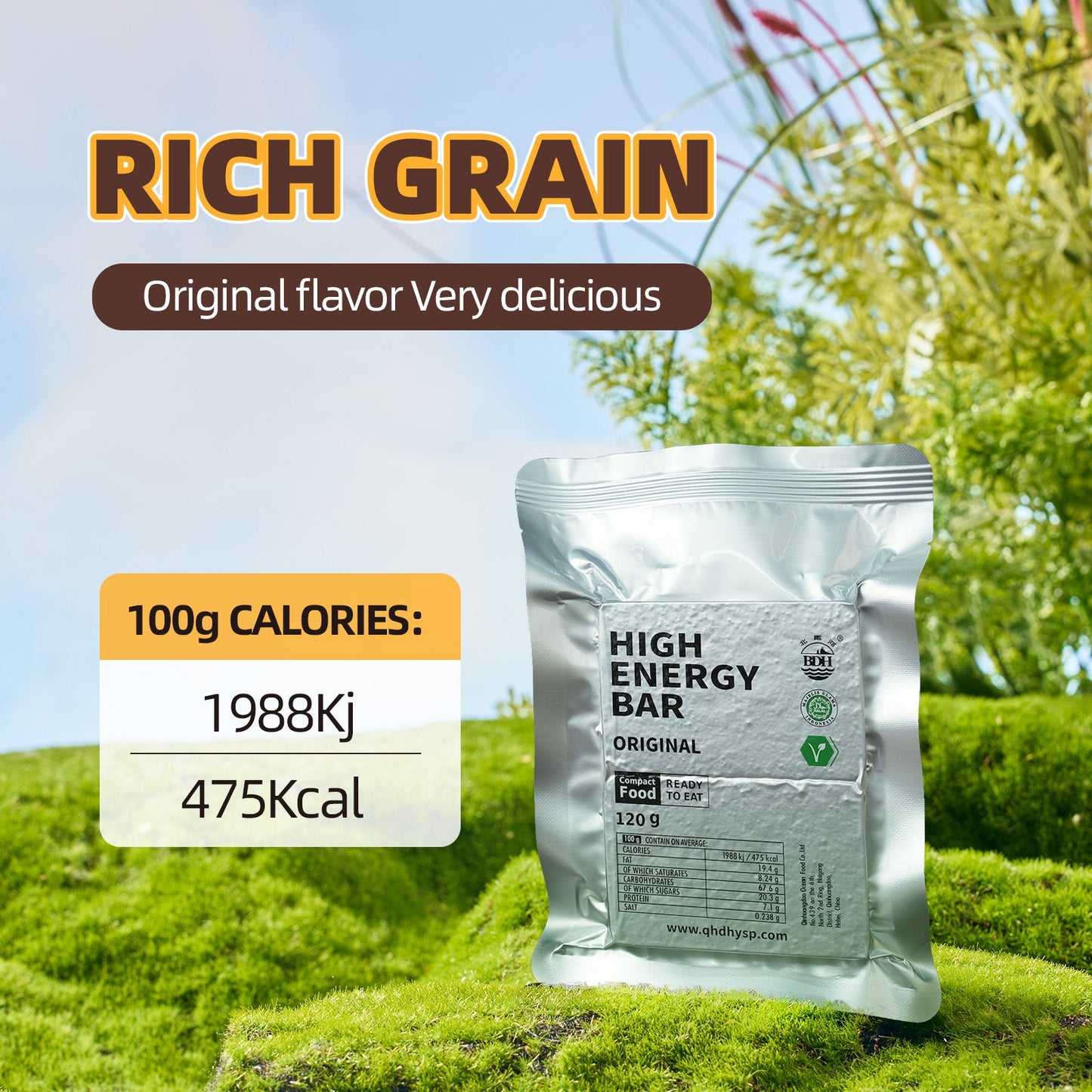 ORIGINAL High Energy Bar 120g x 12packs - Exp. Date 2045 - Original Flavor Salty & Sweet Taste