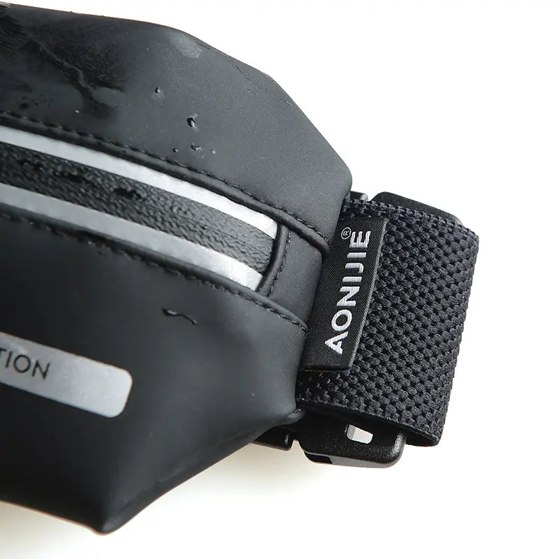 Aonijie W8129 Waterproof Sports Waist Bag Running Belt - BLACK