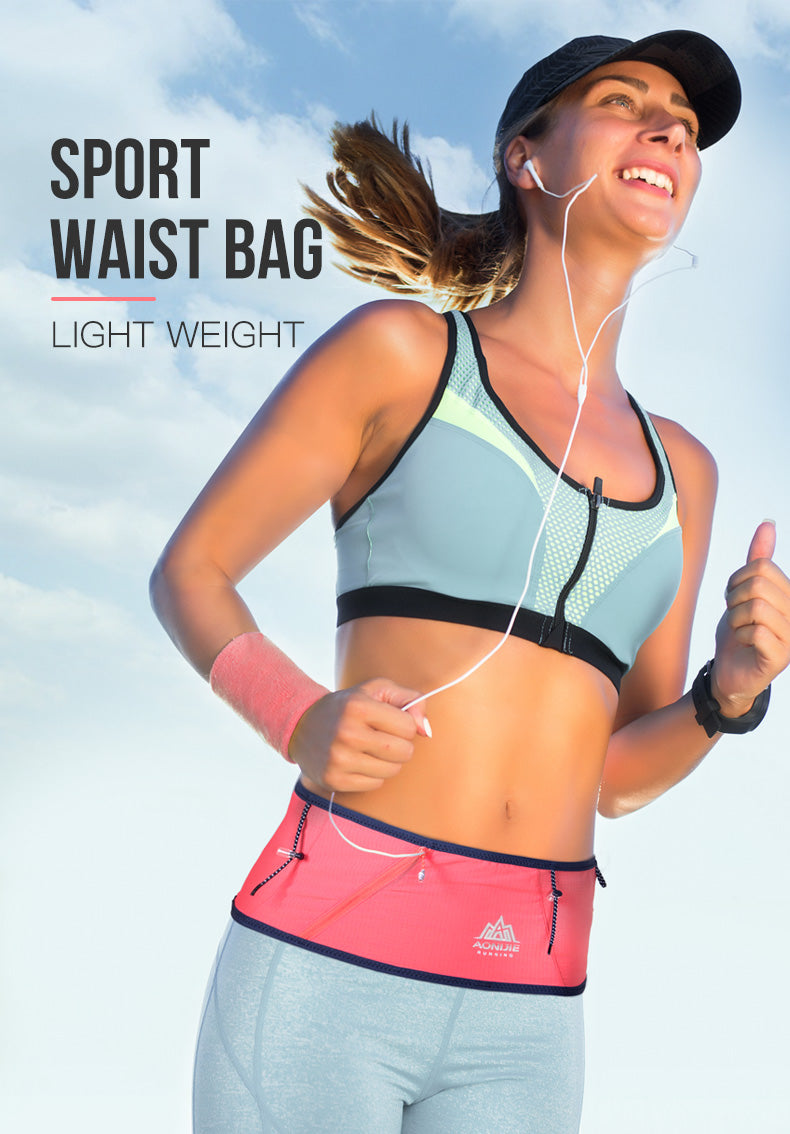 AONIJIE Ultralight Quick-drying Waist Belt Bag - BLACK