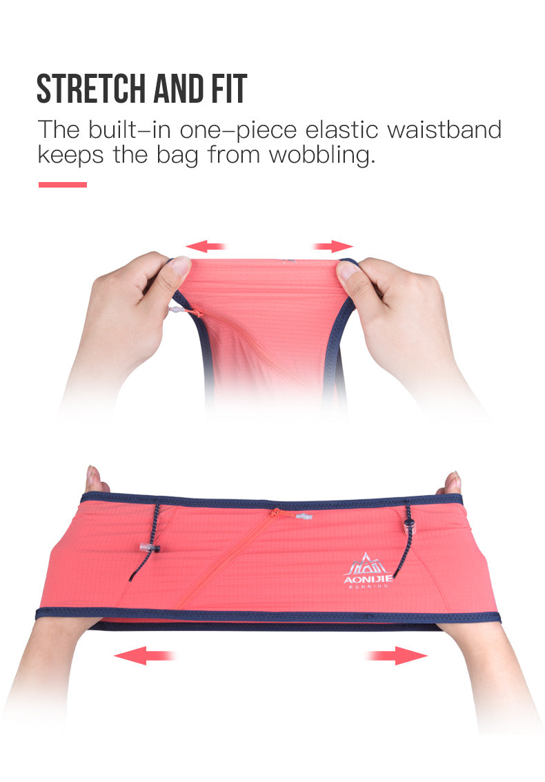 AONIJIE Ultralight Quick-drying Waist Belt Bag - BLACK