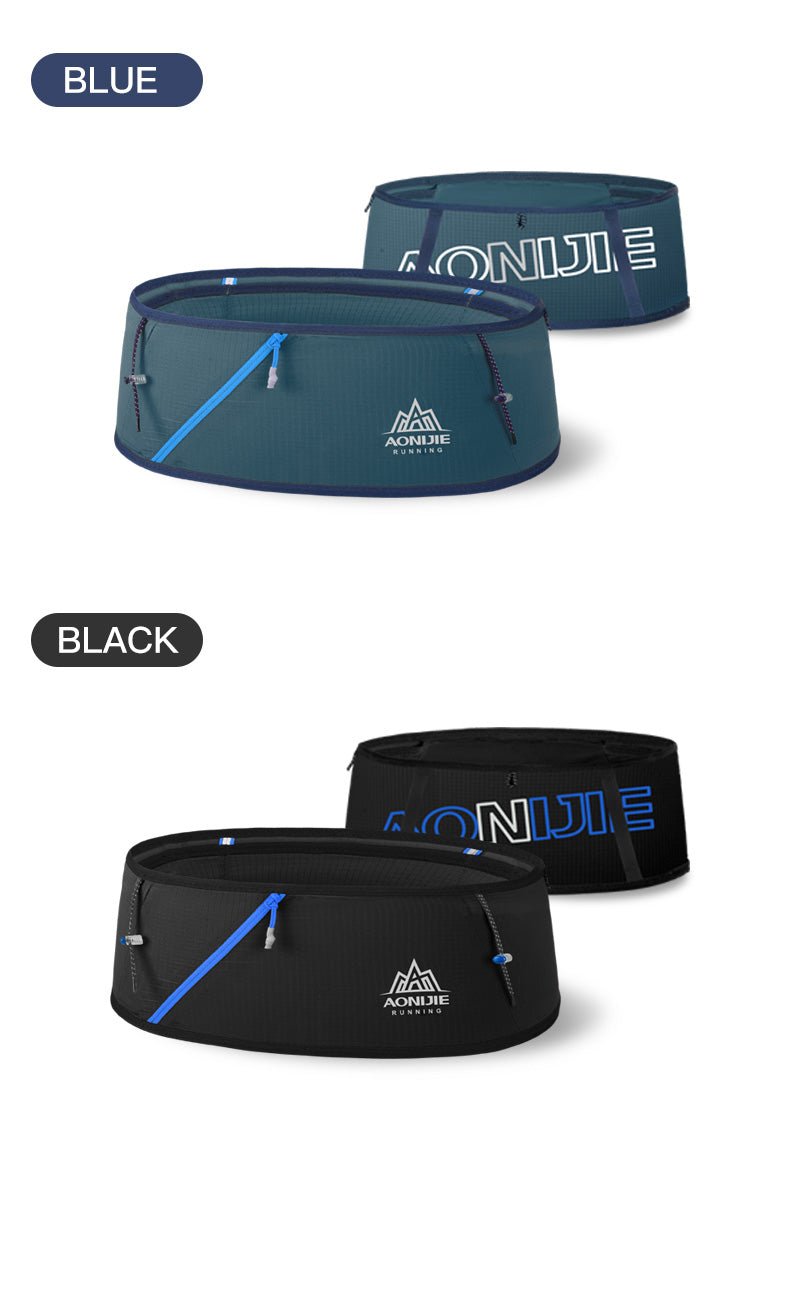 AONIJIE Ultralight Quick-drying Waist Belt Bag - BLACK