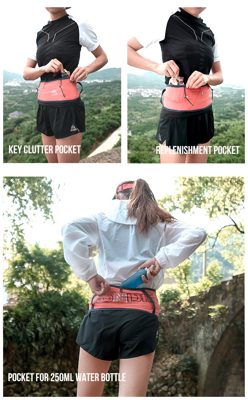 AONIJIE Ultralight Quick-drying Waist Belt Bag - BLACK