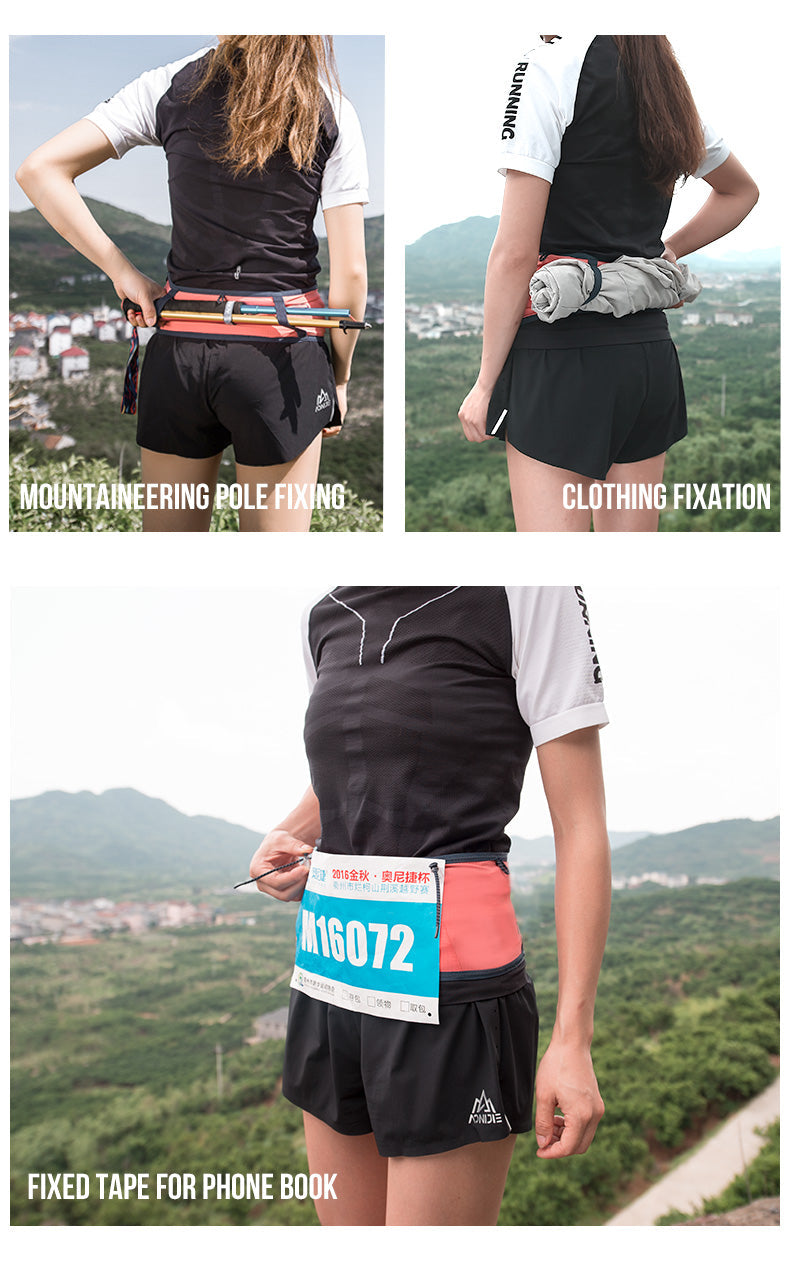 AONIJIE Ultralight Quick-drying Waist Belt Bag - BLACK