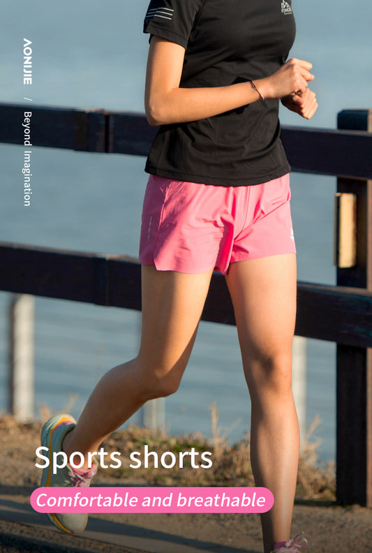 Aonijie FW6199 Quick-drying Sports Running Shorts - PINK