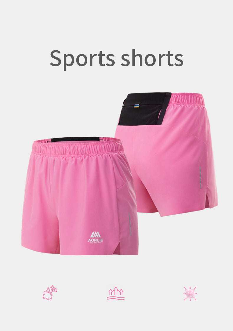 Aonijie FW6199 Quick-drying Sports Running Shorts - PINK