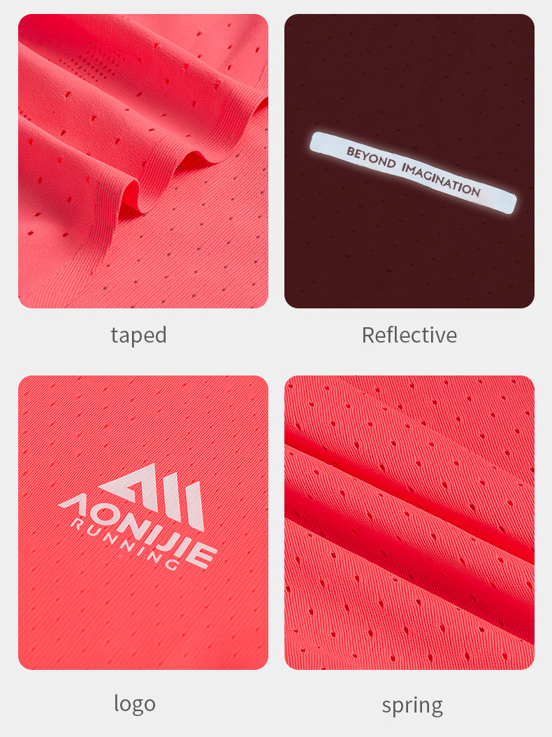 Aonijie FW6191 Sports Quick Drying Short Sleeves T-shirts for Women- PINK