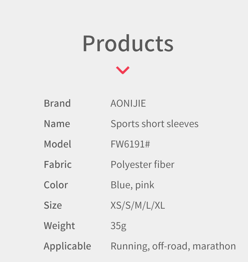 Aonijie FW6191 Sports Quick Drying Short Sleeves T-shirts for Women- PINK