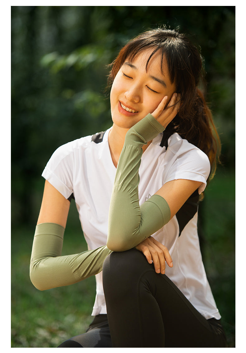 AONIJIE E4122 Running Cycling UV Sun Protection Arm Sleeves - GREEN