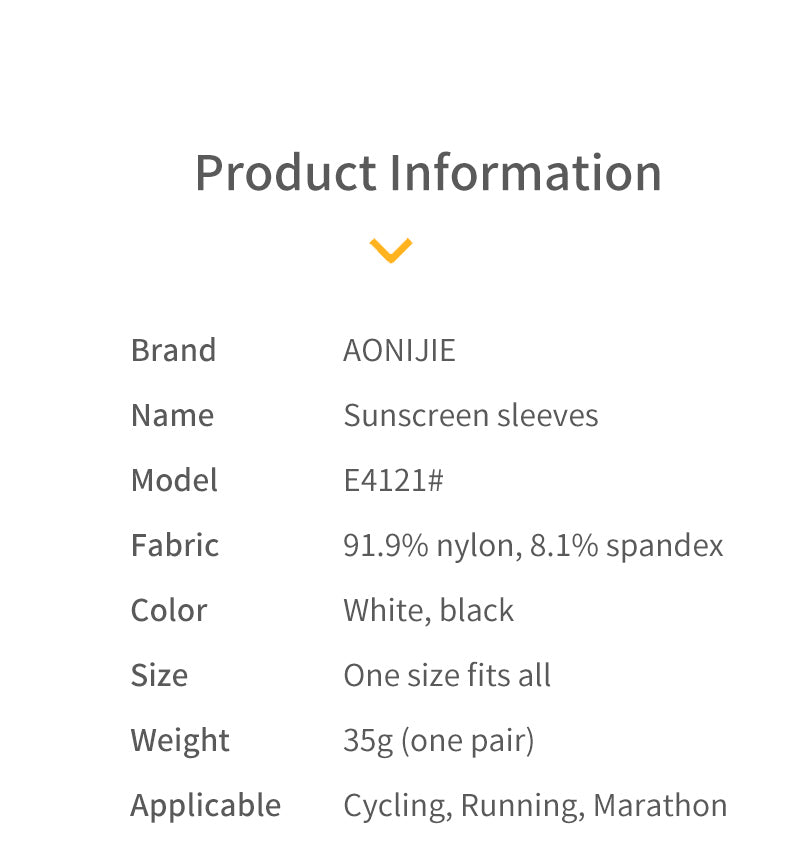 AONIJIE E4121 Running UV Protection Arm Sleeves - WHITE