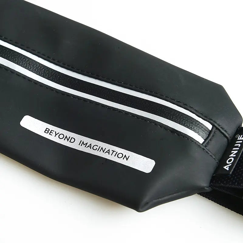 Aonijie W8129 Waterproof Sports Waist Bag Running Belt - BLACK
