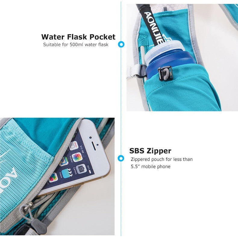 Aonijie 5L Hydration Backpack Running Vest - MINT GREEN (Vest only)