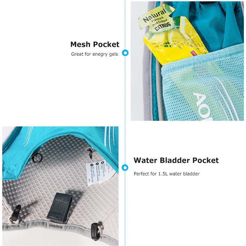 Aonijie 5L Hydration Backpack Running Vest - MINT GREEN (Vest only)