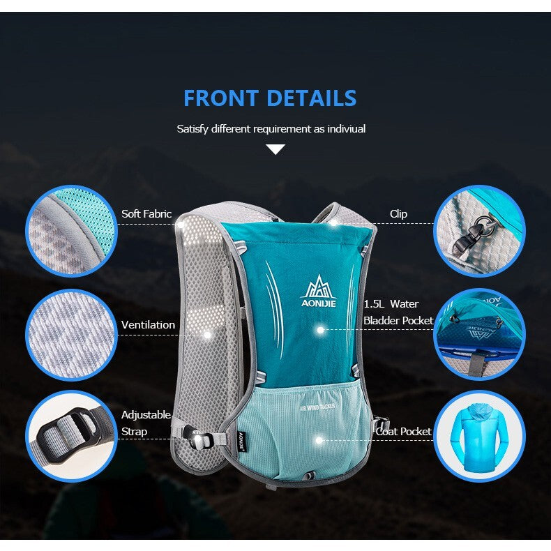 Aonijie 5L Hydration Backpack Running Vest - BLUE (Vest Only)