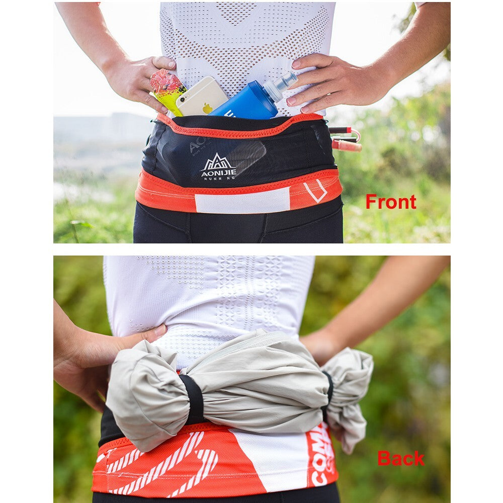 Aonijie Slim Waist Belt with 250ml Soft Flask - BLACK M/L