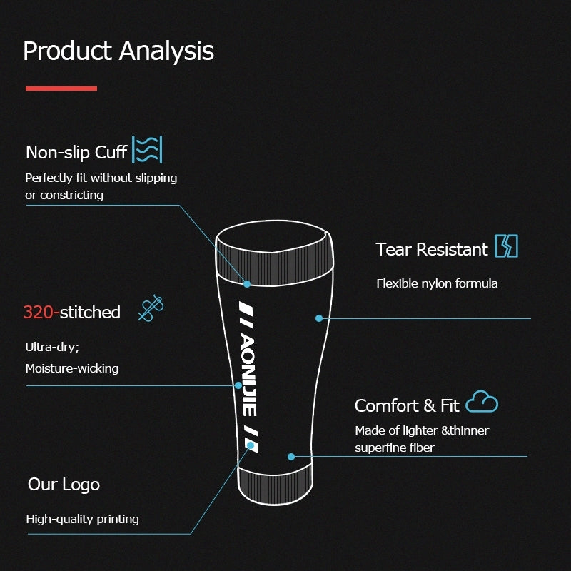 Aonijie CALF COMPRESSION LEG SLEEVES - BLACK MEDIUM