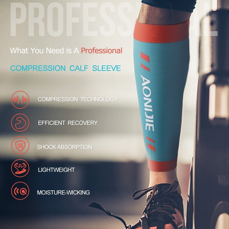 Aonijie CALF COMPRESSION LEG SLEEVES - BLUE LARGE