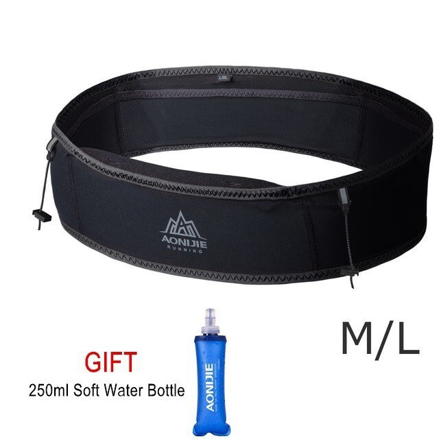 Aonijie Slim Waist Belt with 250ml Soft Flask - BLACK M/L