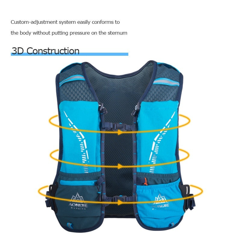 Aonijie 5L Running Vest Hydration Backpack - BLACK - C9102 (Vest Only)
