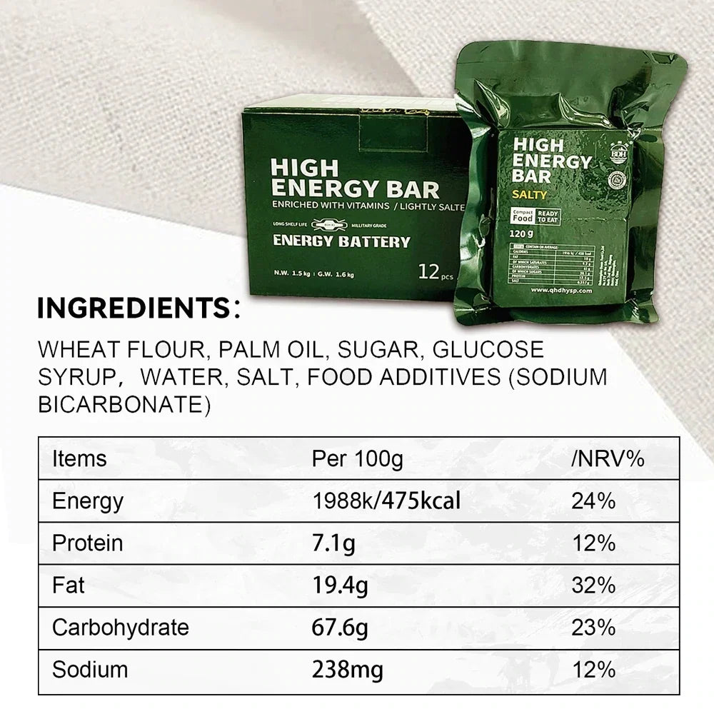 High Energy Bar 120g x 12pcs (1 Box) - Exp. Date April 2045 - SALTY