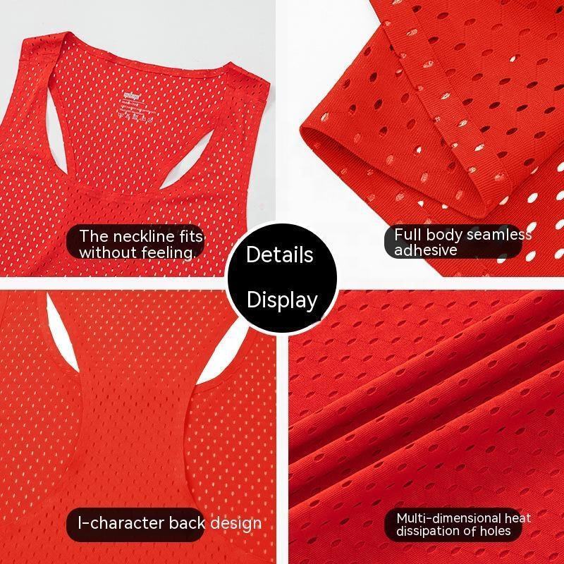 Sportex Ultra Light 61G Seamless Quick Dry Running Singlet for Men & Women - RED
