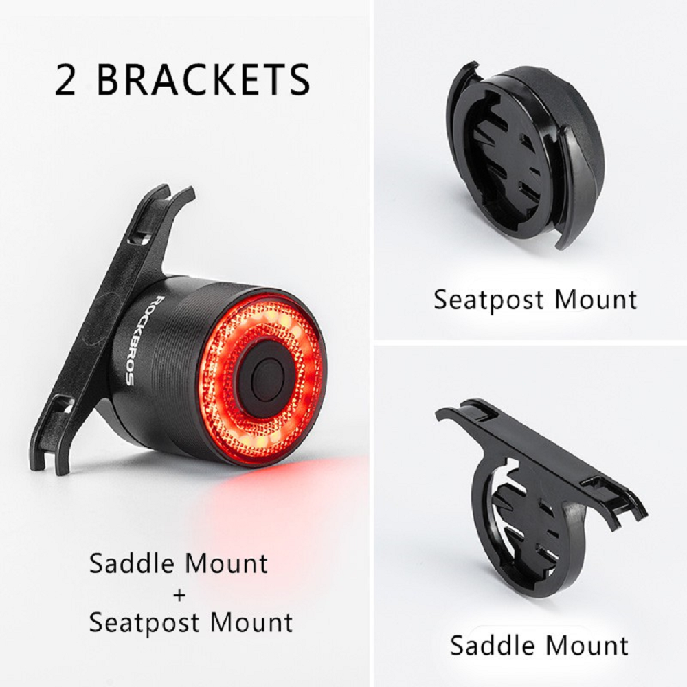 Rockbros BICYCLE TAIL LIGHT 600 Lumens Rechargeable - BLACK