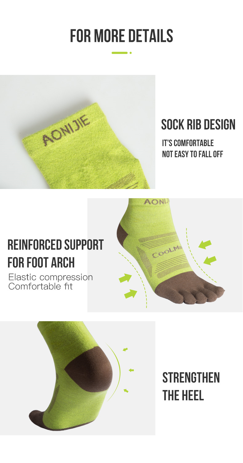 Aonijie  E4838 Running TOE SOCKS 3 Pairs
