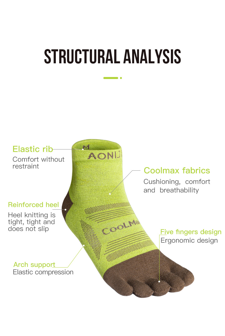 Aonijie  E4838 Running TOE SOCKS 3 Pairs