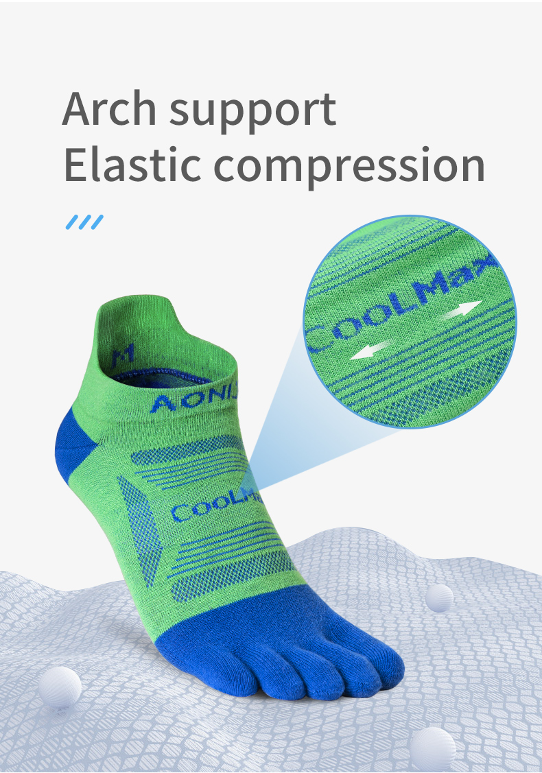 Aonijie  E4837 Low-Cut Running TOE SOCKS 3 Pairs - MEDIUM