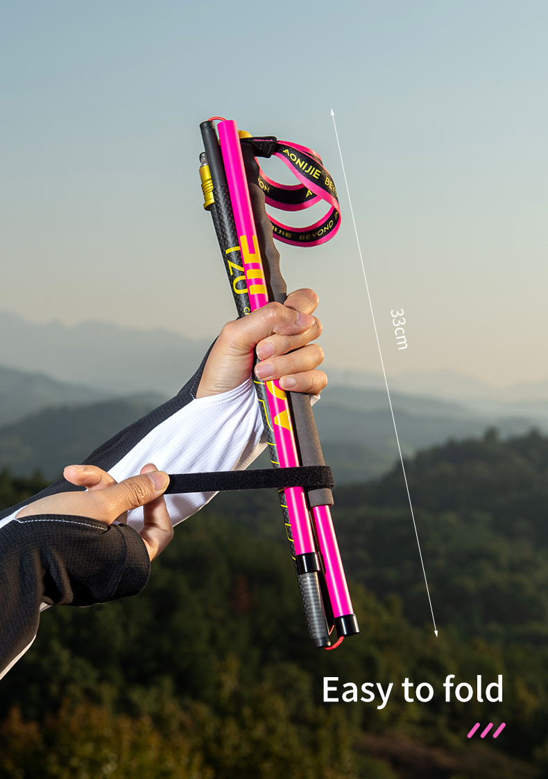 2 pcs Aonijie E4214 Carbon Fiber TREKKING POLE 120cm - PINK