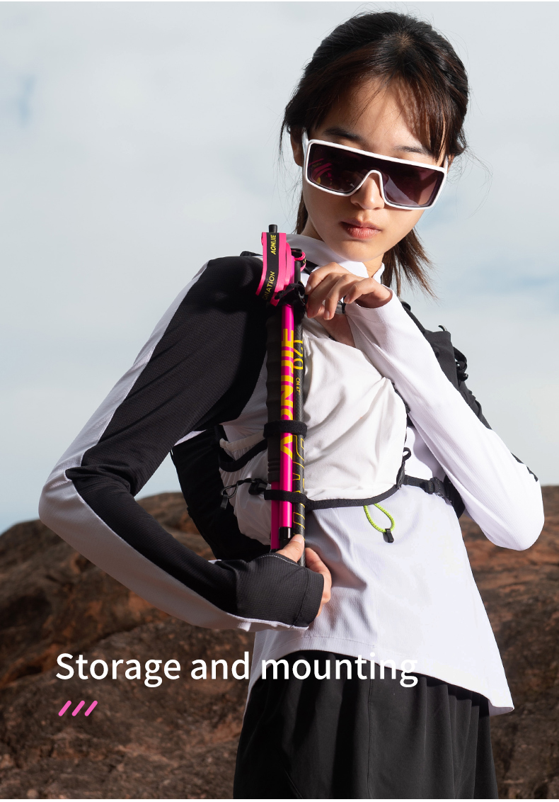 2 pcs Aonijie E4214 Carbon Fiber TREKKING POLE 120cm - PINK