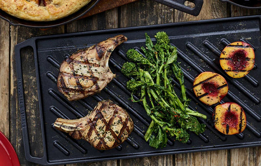 Happiness CAST IRON GRILL PLATE- 54.7 x 26.5 x 2.6cm