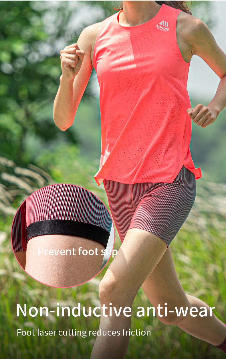 Aonijie FW5177 Running Sports COMPRESSION SHORTS for Women -- RED LARGE