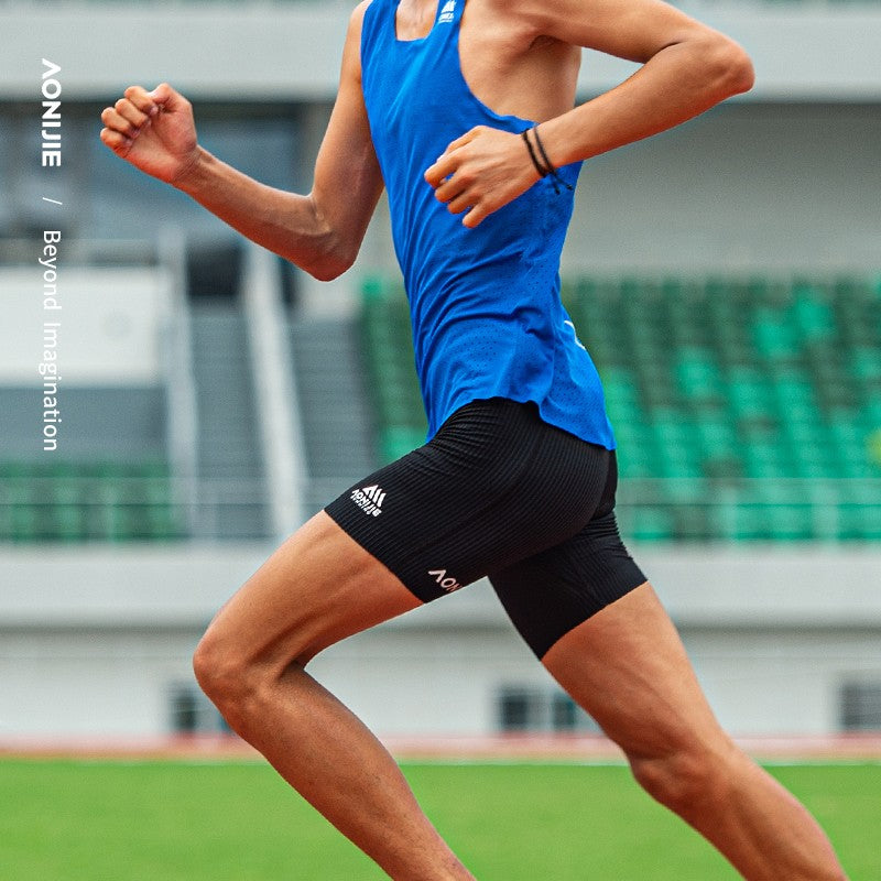 Aonijie FM5182 Outdoor Tight Running Compression Shorts for Men- BLACK