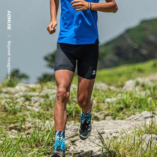 Aonijie FM5182 Outdoor Tight Running Compression Shorts for Men- BLACK