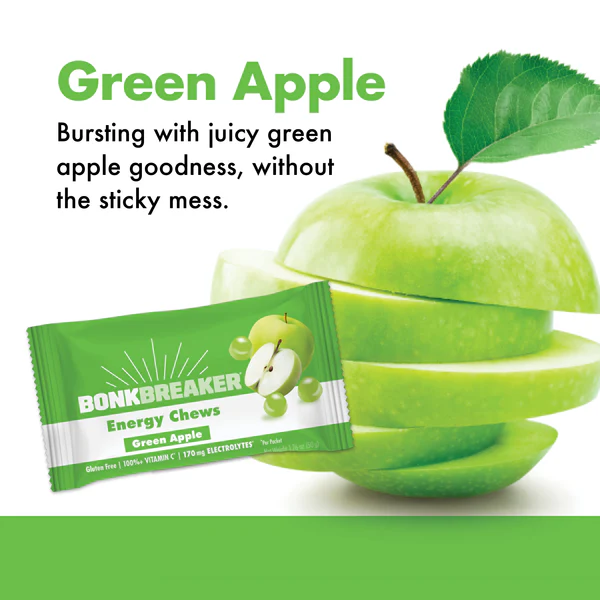 BonkBreaker Electrolytes GREEN APPLE Energy Chews - 8ct. Packet