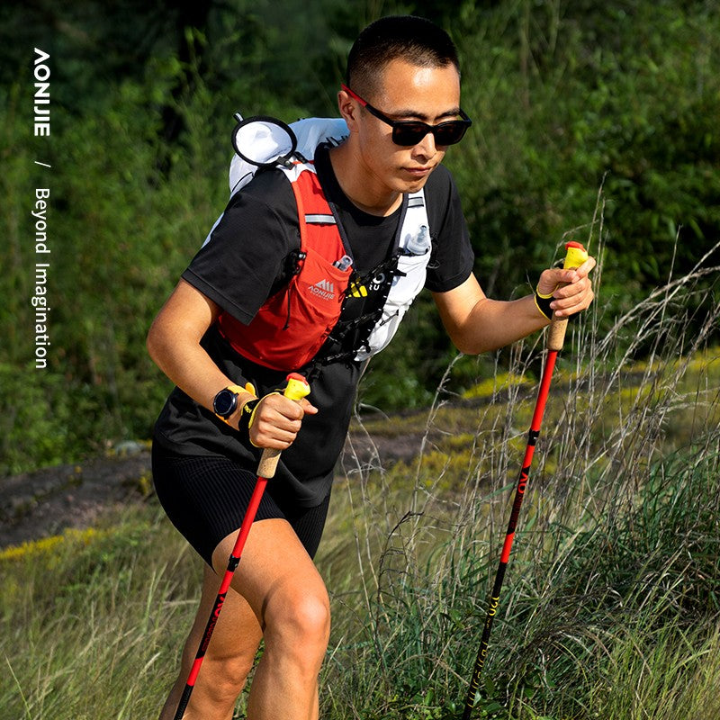 2 pcs Aonijie E4212 Full Carbon Fiber Trekking Pole 120cm - Black/Red