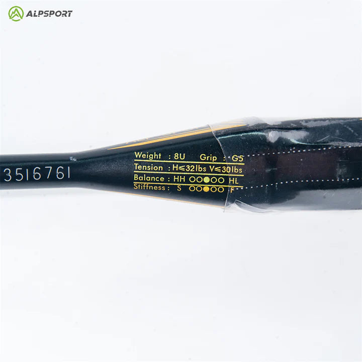 ALPSPORT 8U/G5 BADMINTON RACKET JL - BLACK