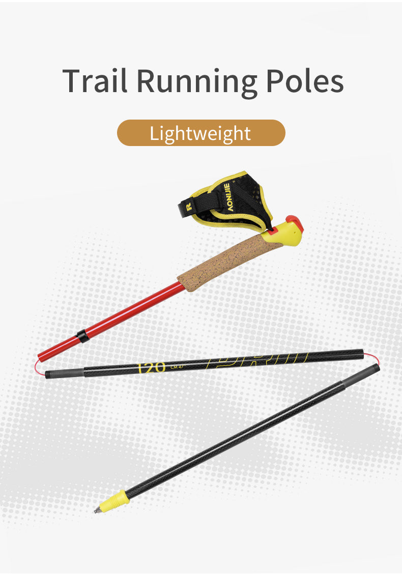 2 pcs Aonijie E4212 Full Carbon Fiber Trekking Pole 120cm - Black/Red