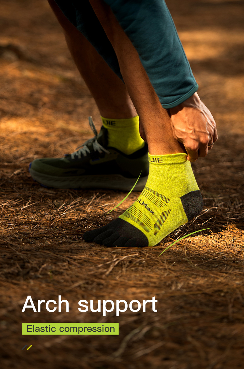 Aonijie E4840 Mid-length Running TOE SOCKS 3 Pairs Breathable - LARGE