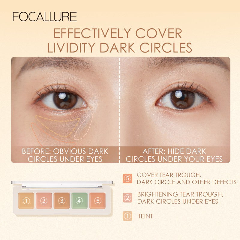 Focallure 5 Color Corrector Concealer Palette