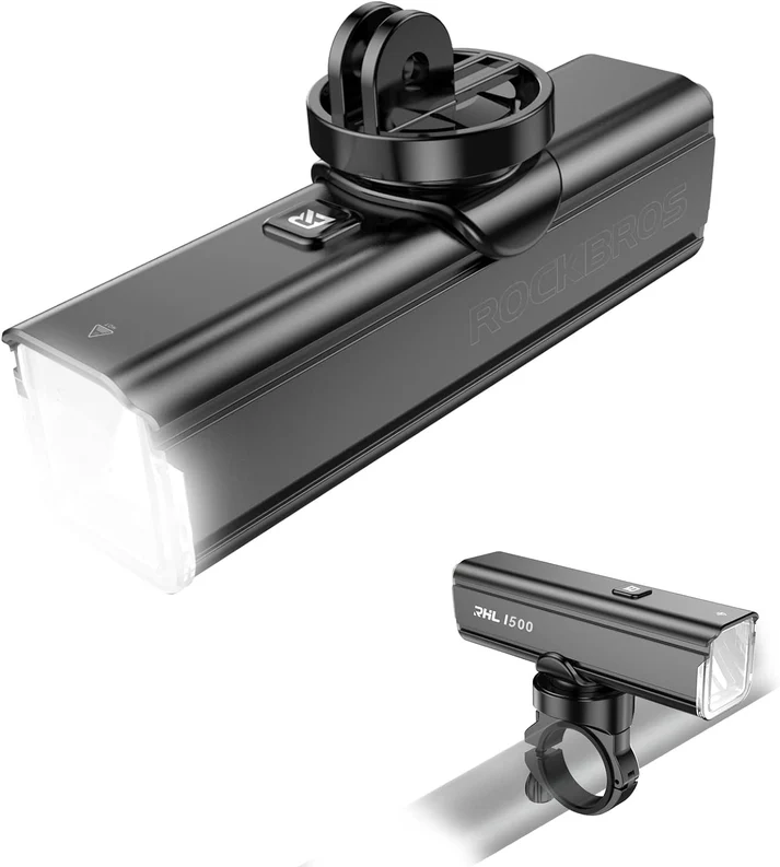 Rockbros BICYCLE FRONT LIGHT 1500 Lumens Rechargeable