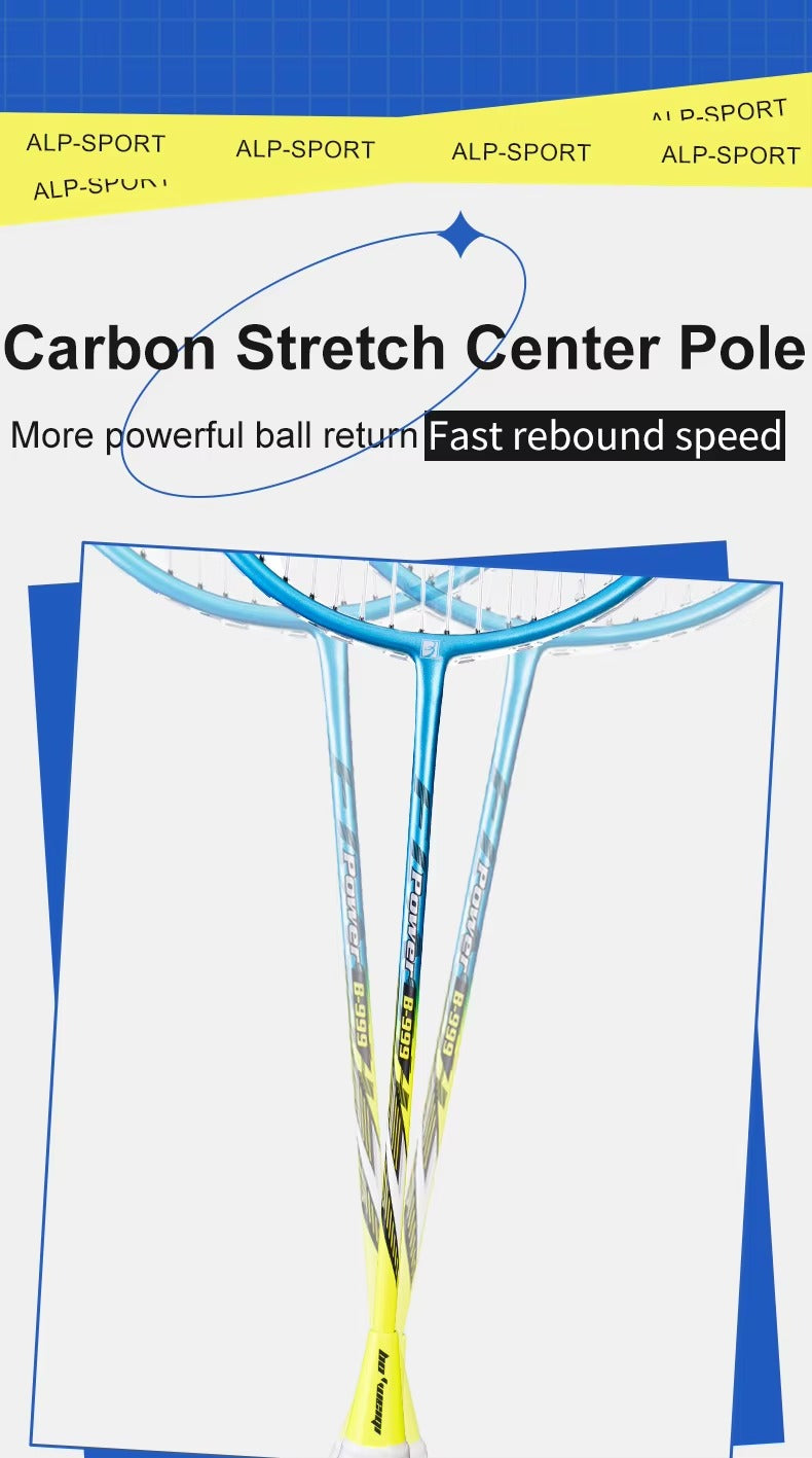 ALPSPORT POWER 3U G4 Carbon Fiber Badminton Racket- Black