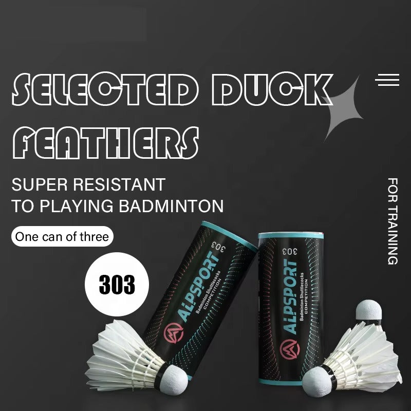 ALPSPORT 303 Goose Feather Badminton Shuttlecocks- 3pcs/Tube