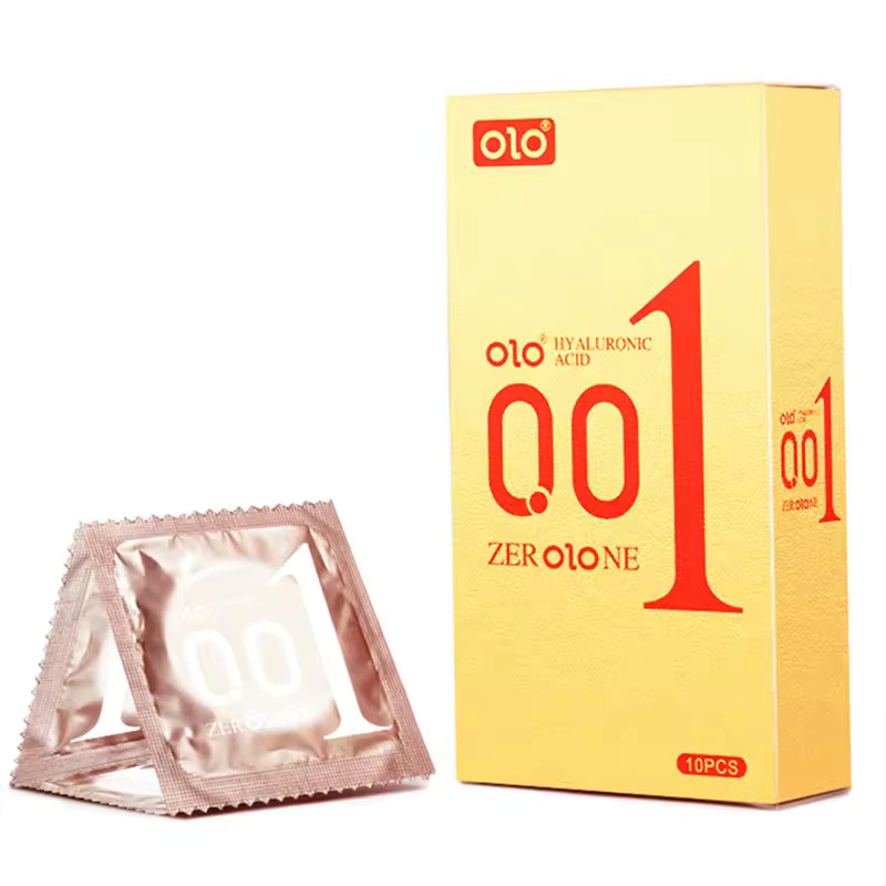 OLO ULTRATHIN 0.01 CONDOMS 10PCS - square packaging