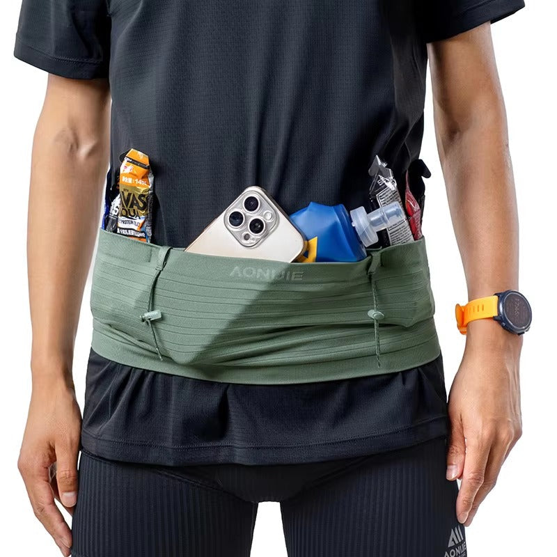 Aonijie Sports Waist bag with Bib Number Holder W8116-BLACK