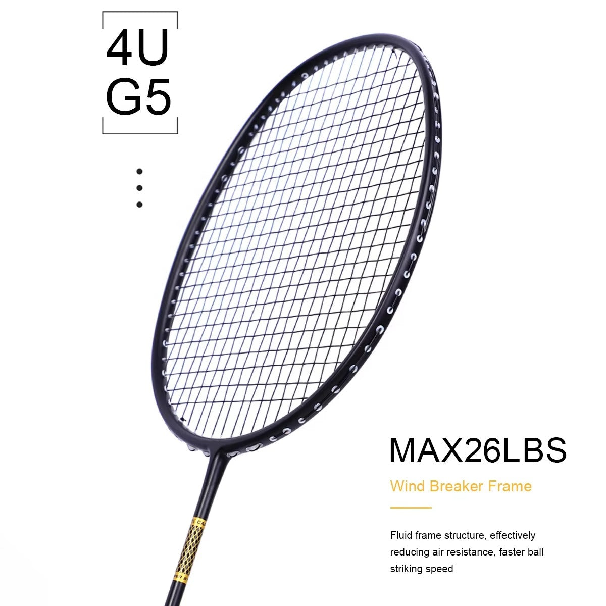 ALPSPORT ZJ 5U/G5 32Lbs Superlight Carbon Fiber Badminton Racket (Single)