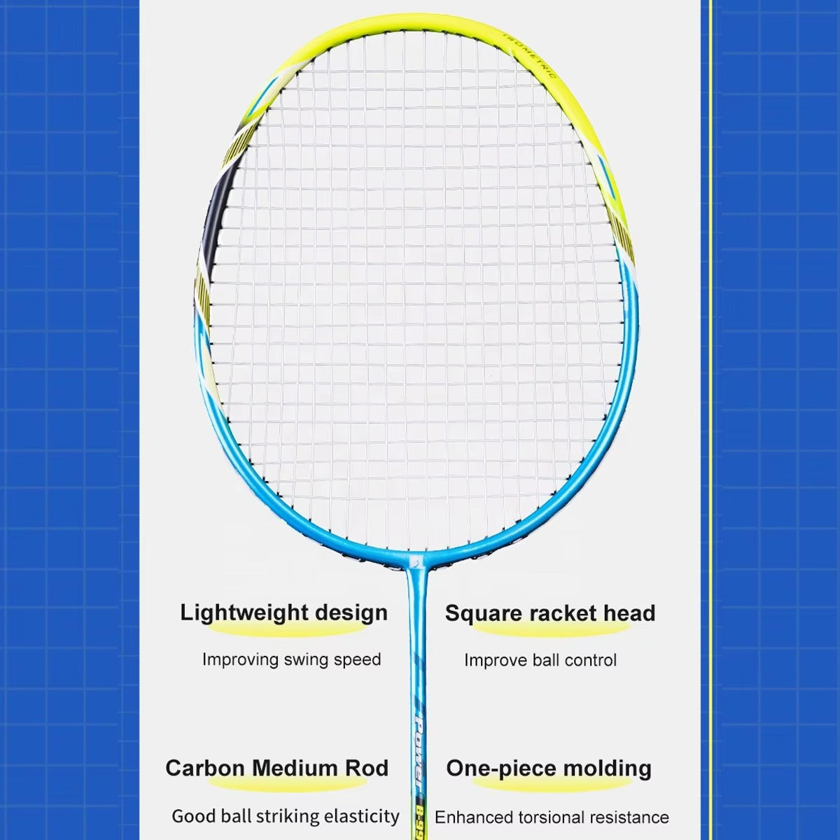 ALPSPORT POWER 3U G4 Carbon Fiber Badminton Racket- Black