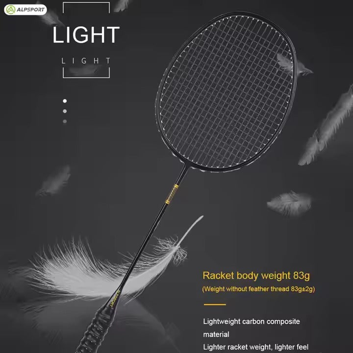 ALPSPORT ZJ 5U/G5 32Lbs Superlight Carbon Fiber Badminton Racket (Single)