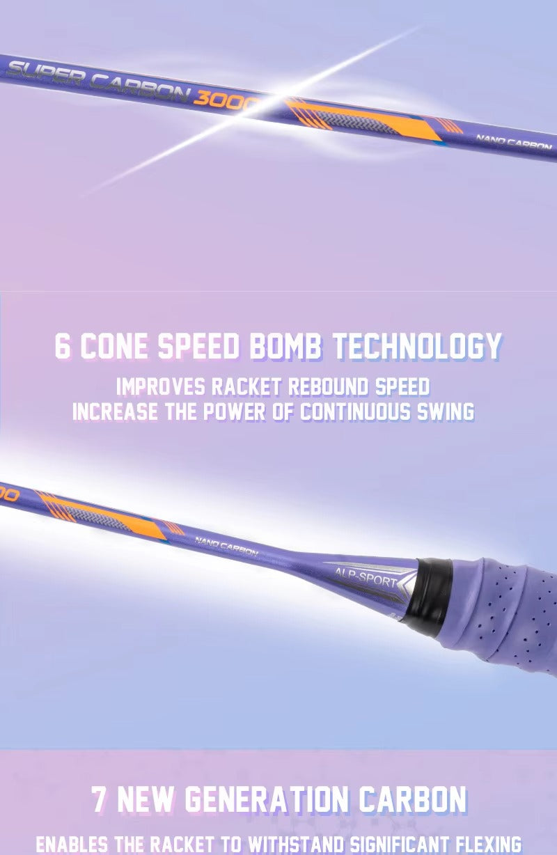 ALPSPORT GJ 10U/G6 Full Carbon Badminton Racket (Single)